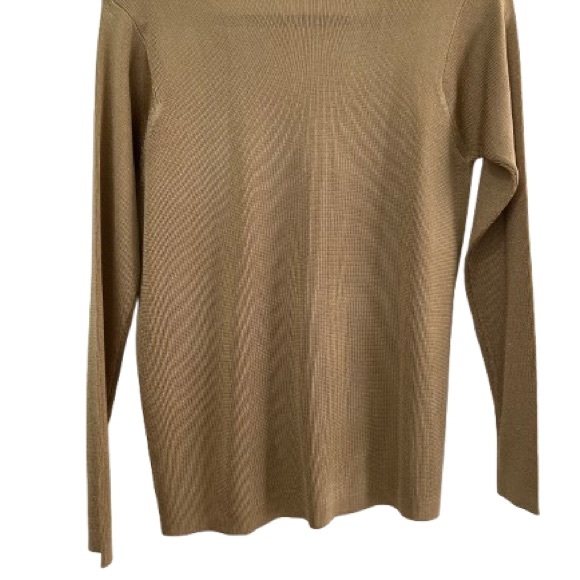 Metallic V-Neck Button-Up Cardigan Golden Wheat Holiday - Picture 2 of 8